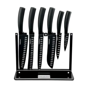 Imagen de producto: Set de 7 Cuchillos Antiadherentes CUISINART C77NS-7P con Base Acrílica Negra