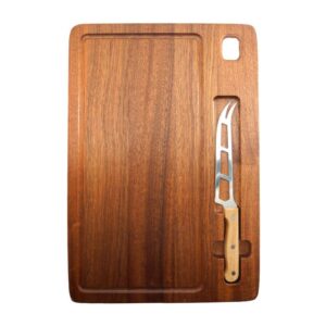 Cuchillo para Queso + Tabla de Madera 38x28 cm + Versatilidad + Generica STC-009